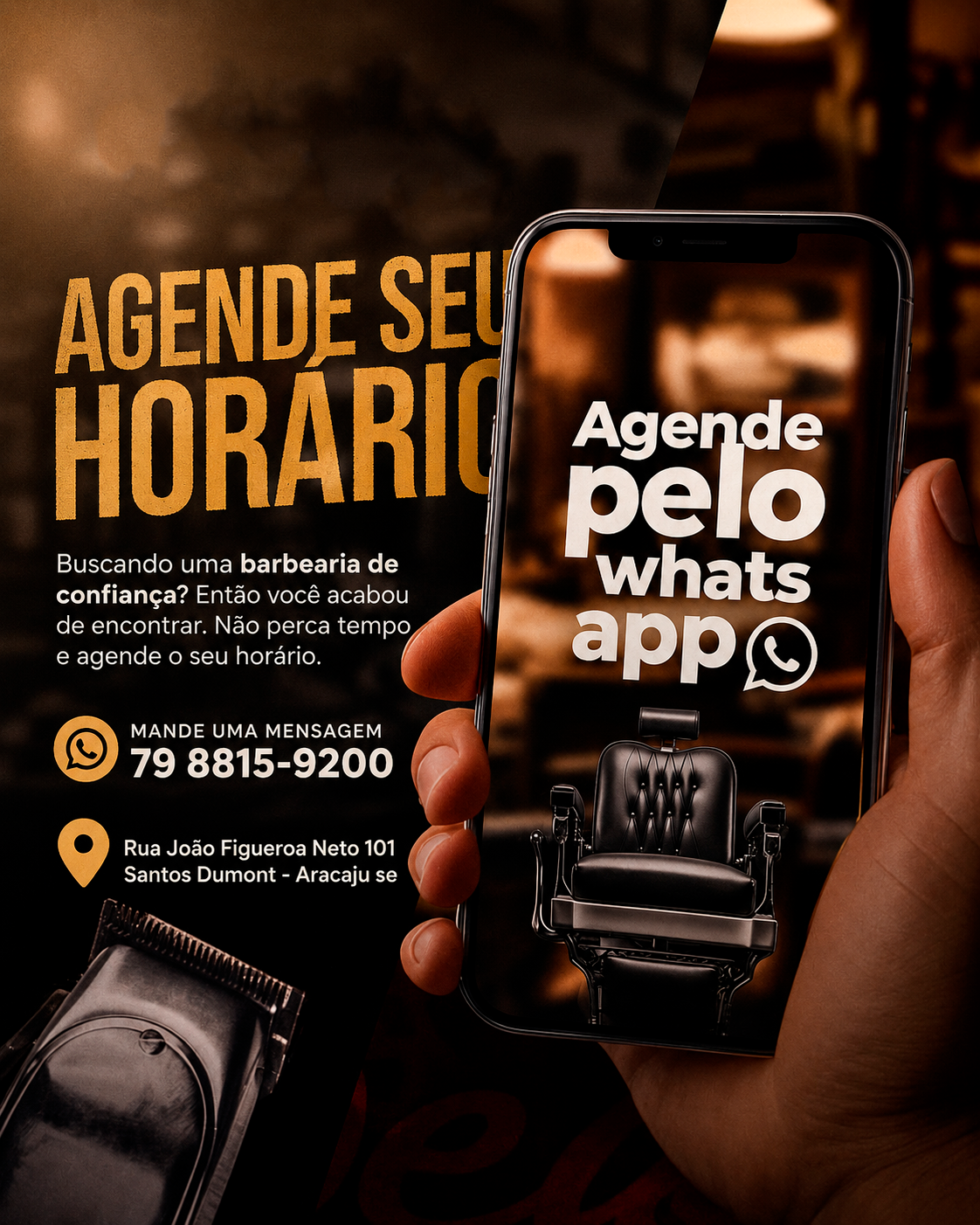 Agende seu horário pelo WhatsApp — Alves do Corte, Rua João Figueiroa Neto 101, Santos Dumont, Aracaju/SE